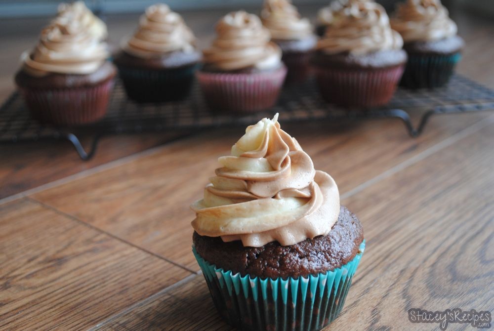 Chocolate Cupcakes with Vanilla and Nutella Swirl Frosting (Gluten Free)