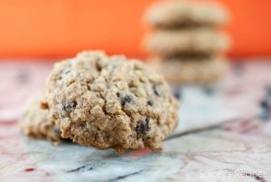 Bite sized homemade oatmeal cookies flecked with mini chocolate chips and with a hint of cinnamon. A favorite your family will love. | www.staceysrecipes.com